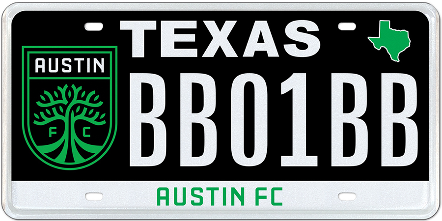 Austin FC - Specialty plate in Texas