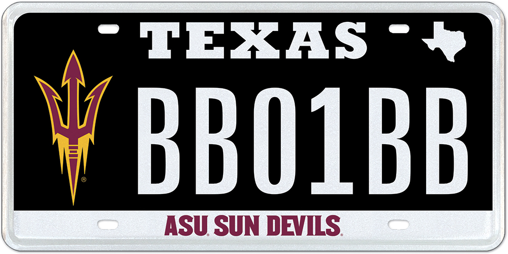 Register Your Interest - Arizona State University Redesign - Specialty plate in Texas