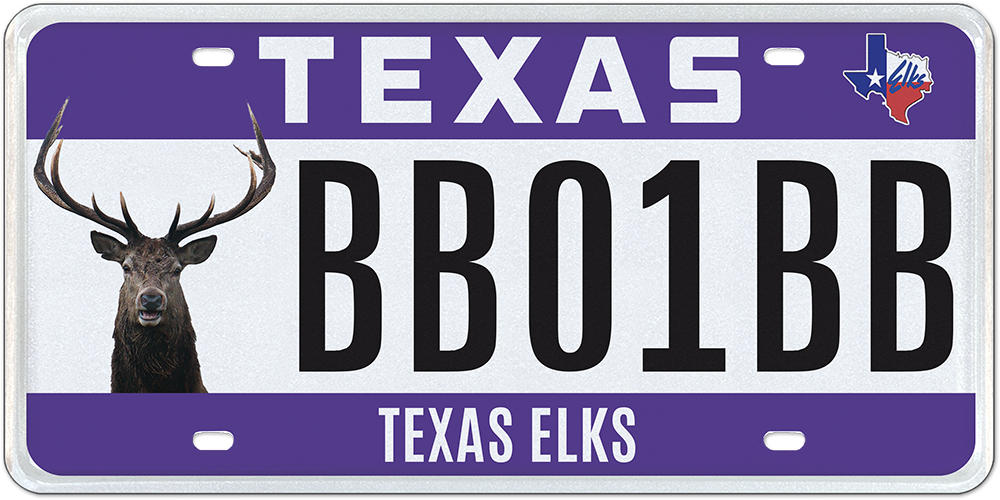 Elks of Texas - Specialty plate in Texas