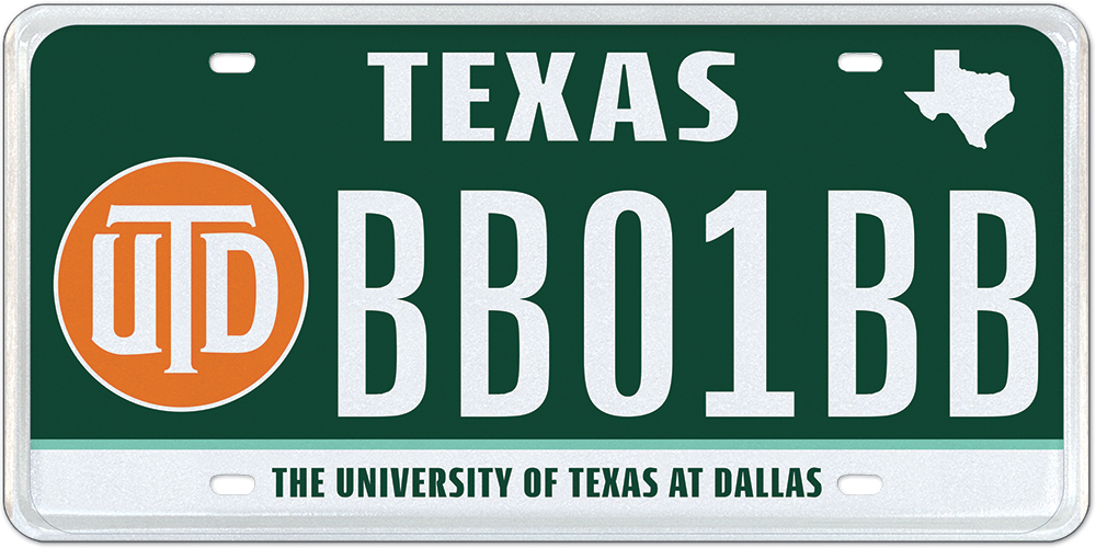 Pre-order - The University of Texas at Dallas - Specialty plate in Texas