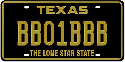 Pre-order - Black Gold Premium Embossed - Specialty plate in Texas