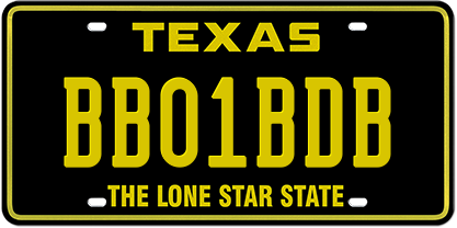 Pre-order - Black Yellow Premium Embossed - Specialty plate in Texas