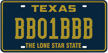 Pre-order - Blue Gold Premium Embossed - Specialty plate in Texas