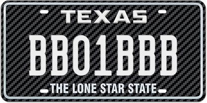 Pre-order - Carbon Fiber Premium Embossed - Specialty plate in Texas