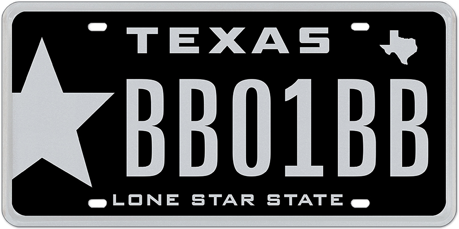 Black-Silver State of the Arts - Specialty plate in Texas